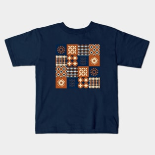 Vintage Scandinavian patchwork pattern Kids T-Shirt